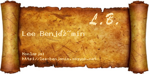 Lee Benjámin névjegykártya
